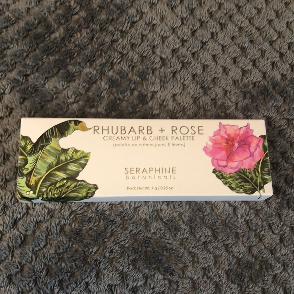 Seraphine botanicals Rhubarb+Rose Creamy Lip & Cheek Palette, NIB - Picture 2 of 7